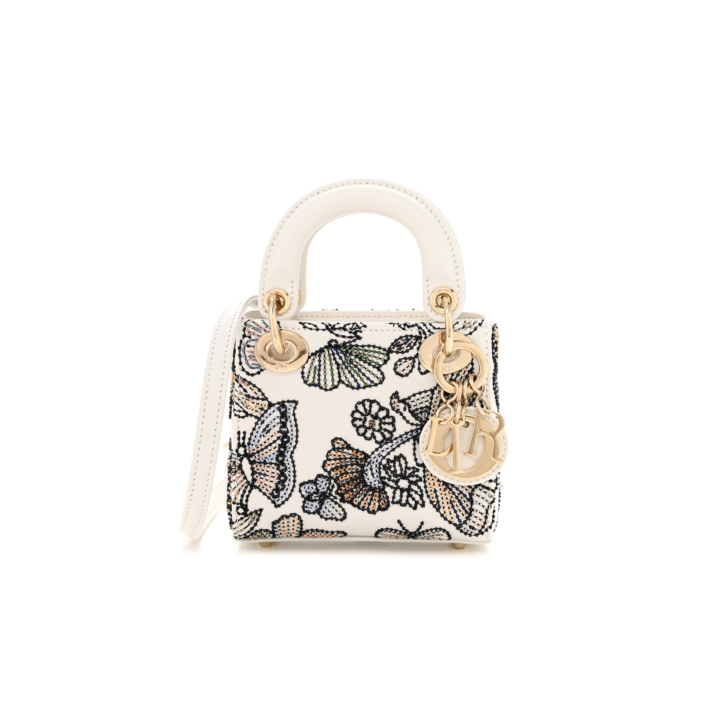 DIOR TOILE DE JOUY MEXICO MOTIF MICROBEAD EMBROIDERED MICRO MINI LADY DIOR  (12*10*5cm) 